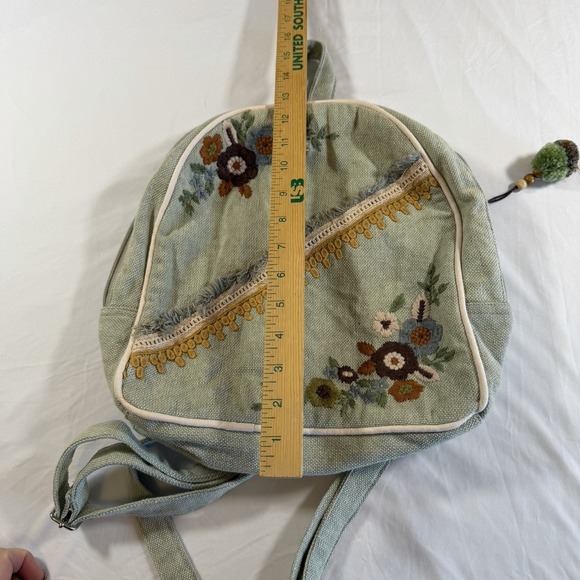 Earth Bound Embroidered Backpack Purse Boho Retro - Picture 9 of 9